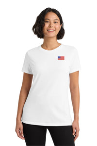 Load image into Gallery viewer, American Flag,  Women’s Tri-Blend T-shirt - White
