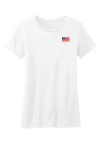 Load image into Gallery viewer, American Flag,  Women’s Tri-Blend T-shirt - White
