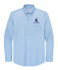 Load image into Gallery viewer, The Citadel, Marching Bulldog, Brooks Brothers® Wrinkle-Free Stretch Pinpoint Shirt-  Newport Blue
