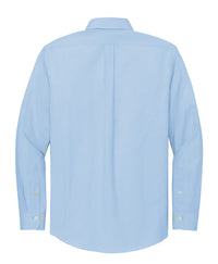 Load image into Gallery viewer, The Citadel, Marching Bulldog, Brooks Brothers® Wrinkle-Free Stretch Pinpoint Shirt-  Newport Blue- Back
