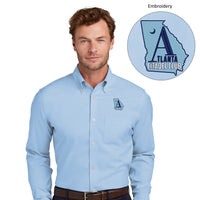 Load image into Gallery viewer, The Citadel , Atlanta Citadel Club, Brooks Brothers® Wrinkle-Free Stretch Pinpoint Shirt - Newport Blue
