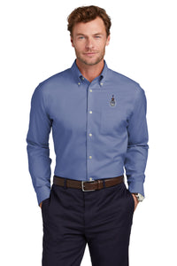 Load image into Gallery viewer, The Citadel, Spike Logo, Brooks Brothers® Wrinkle-Free Stretch Pinpoint Shirt - Cobalt Blue
