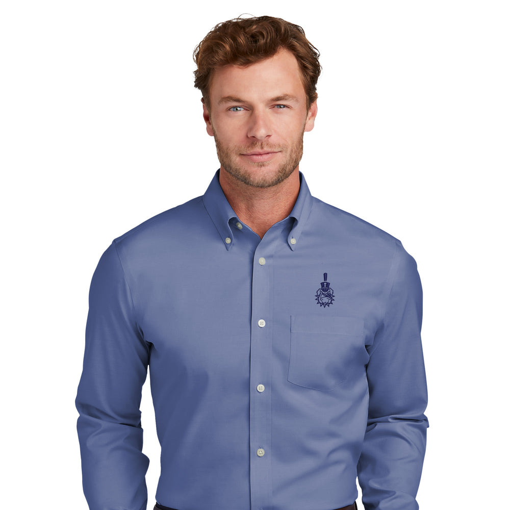 The Citadel, Spike, Brooks Brothers® Wrinkle-Free Stretch Pinpoint Shirt - Cobalt Blue