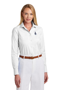 Load image into Gallery viewer, The Citadel, Spike Logo,  Brooks Brothers® Women’s Wrinkle-Free Stretch Pinpoint Shirt- Cobalt Blue- White
