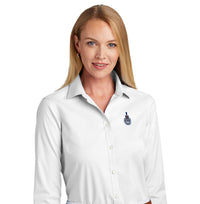 Load image into Gallery viewer, The Citadel, Spike Logo,  Brooks Brothers® Women’s Wrinkle-Free Stretch Pinpoint Shirt- Cobalt Blue- White
