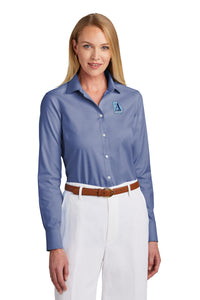 Load image into Gallery viewer, The Citadel , Atlanta Citadel Club, Brooks Brothers® Women’s Wrinkle-Free Stretch Pinpoint Shirt - Cobalt Blue
