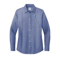 Load image into Gallery viewer, The Citadel , Atlanta Citadel Club, Brooks Brothers® Women’s Wrinkle-Free Stretch Pinpoint Shirt - Cobalt Blue
