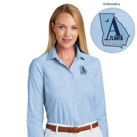 Load image into Gallery viewer, The Citadel , Atlanta Citadel Club, Brooks Brothers® Women’s Wrinkle-Free Stretch Pinpoint Shirt - Newport Blue
