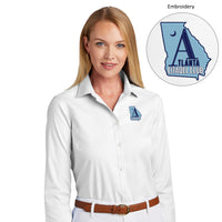 Load image into Gallery viewer, The Citadel , Atlanta Citadel Club, Brooks Brothers® Women’s Wrinkle-Free Stretch Pinpoint Shirt - White
