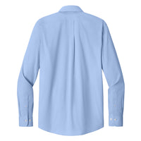 Load image into Gallery viewer, Brooks Brothers® Wrinkle-Free Stretch Pinpoint Spread Collar Shirt - Newport Blue - Back

