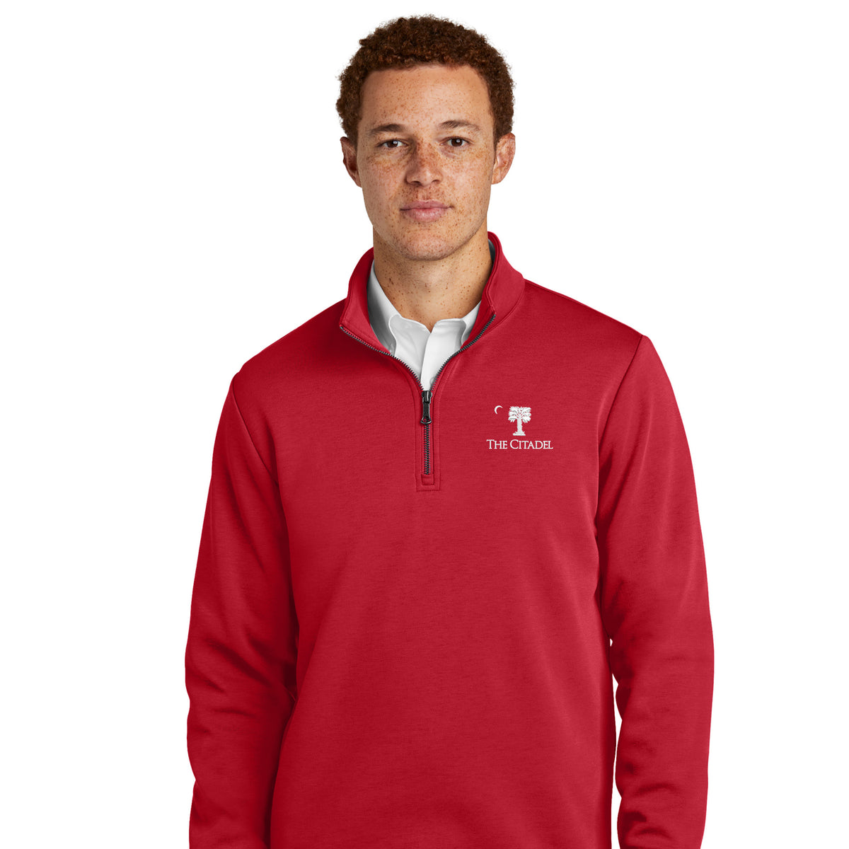 The Citadel, Big Red, Brooks Brothers® Double-Knit 1/4-Zip Sweater