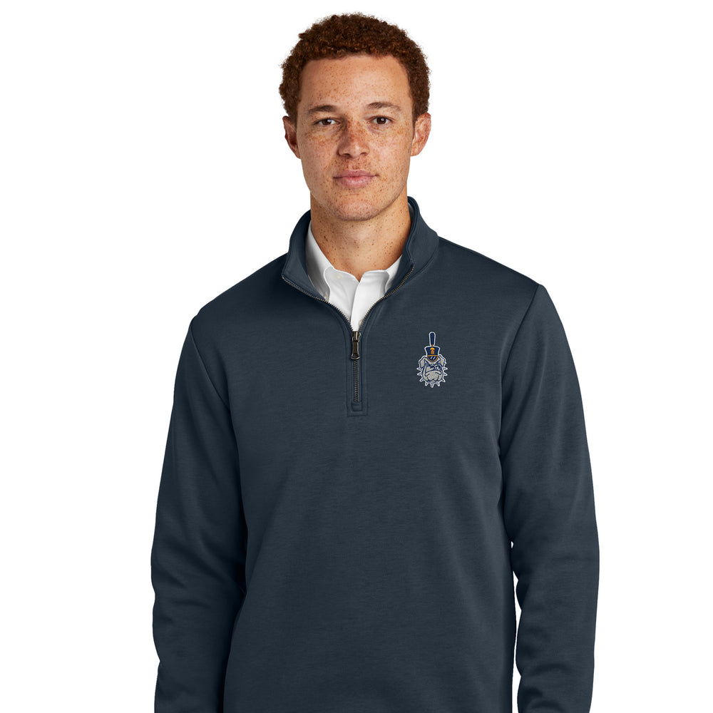 The Citadel, Spike, Brooks Brothers® Double-Knit 1/4-Zip Sweater_ Navy