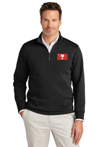 Load image into Gallery viewer, The Citadel, Big Red Flag, Brooks Brothers® Double-Knit 1/4-Zip- Black
