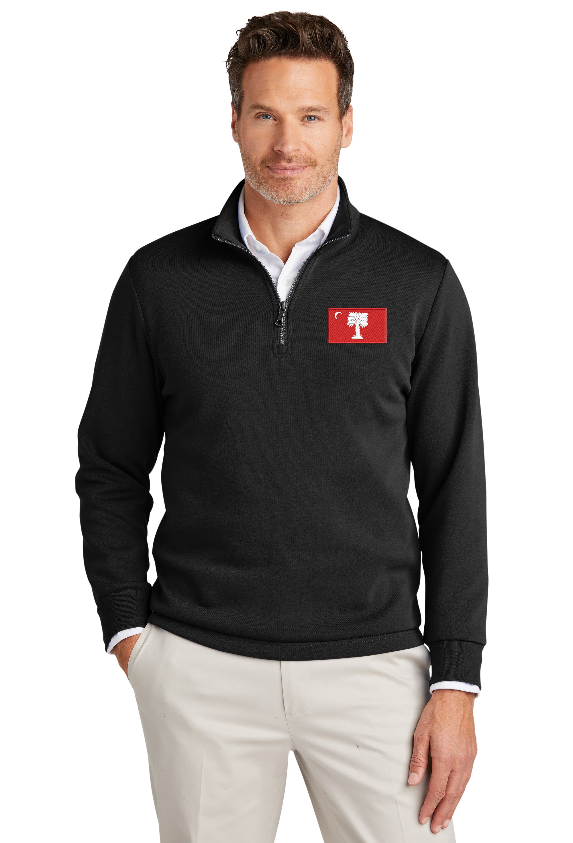 The Citadel, Big Red Flag, Brooks Brothers® Double-Knit 1/4-Zip