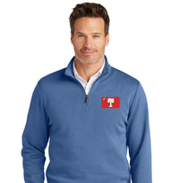 Load image into Gallery viewer, The Citadel, Big Red Flag, Brooks Brothers® Double-Knit 1/4-Zip- CharterBlue
