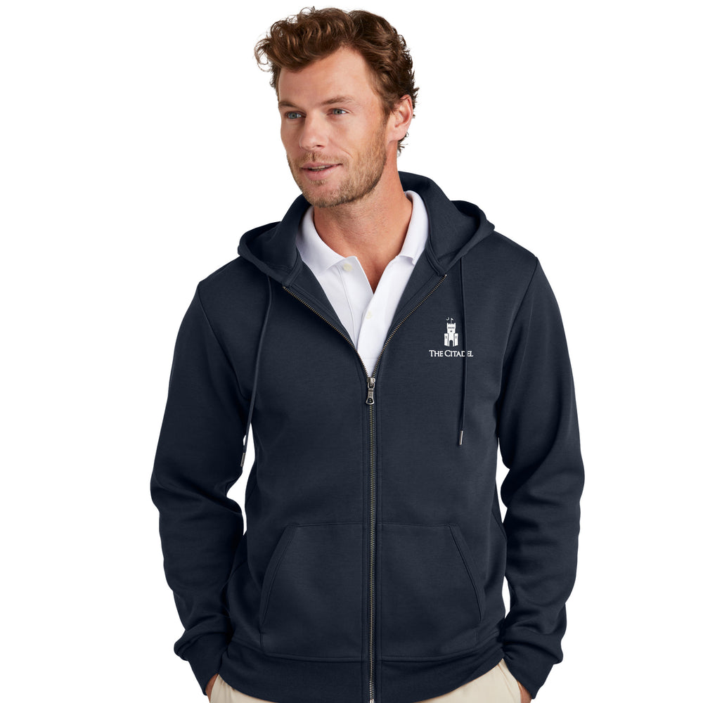 The Citadel, Barracks, Brooks Brothers® Double-Knit Full-Zip Hoodie - Navy
