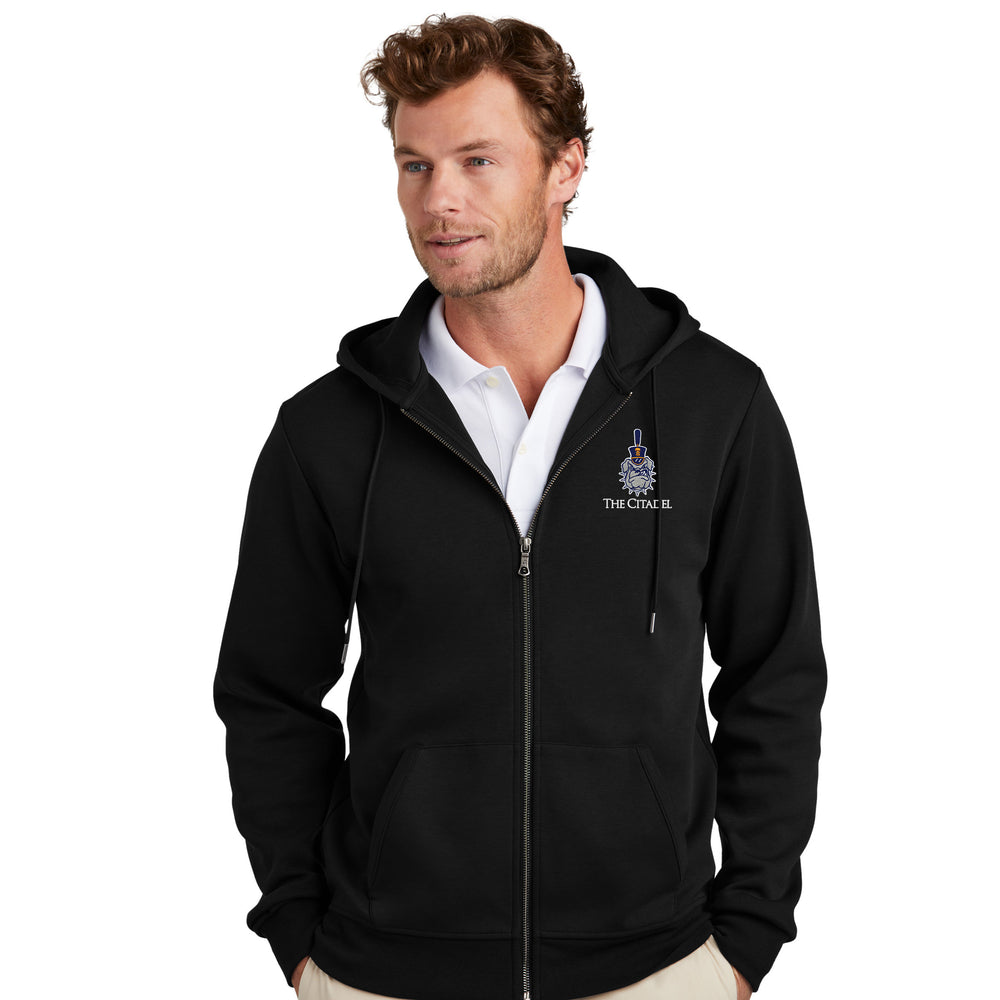 The Citadel, The Citadel Spike, Brooks Brothers® Double-Knit Full-Zip Hoodie- Black