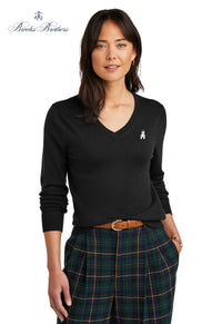 Load image into Gallery viewer, The Citadel, Barracks, Brooks Brothers ® Women’s Washable Merino V-Neck Sweater- Black
