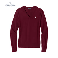 Load image into Gallery viewer, The Citadel, Barracks, Brooks Brothers ® Women’s Washable Merino V-Neck Sweater- Vintage Port
