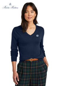 Load image into Gallery viewer, The Citadel, C Star, Brooks Brothers ® Women’s Washable Merino V-Neck Sweater- Navy
