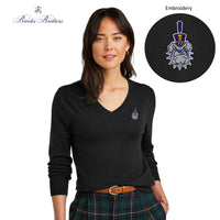 Load image into Gallery viewer, The Citadel, Spike, Brooks Brothers ® Women’s Washable Merino V-Neck Sweater- Black
