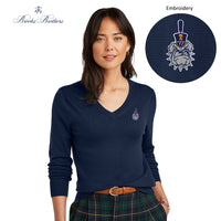 Load image into Gallery viewer, The Citadel, Spike, Brooks Brothers ® Women’s Washable Merino V-Neck Sweater- Navy
