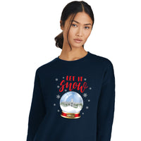 Load image into Gallery viewer, The Citadel, Padgett Thomas Barracks Snow Globe Design, Unisex Drop Shoulder Sweatshirt-Navy
