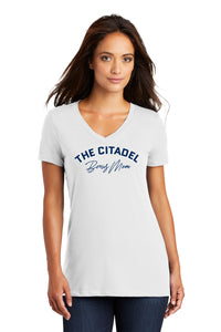 Load image into Gallery viewer, The Citadel, Bonus Mom Women’s V-Neck T-Shirt - White
