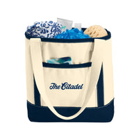 Load image into Gallery viewer, The Citadel Script Logo, Medium Cotton Canvas Boat Tote
