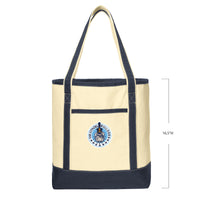 Load image into Gallery viewer, The Citadel, Spike &amp; Stars Logo, Cotton Canvas Boat Tote - Large
