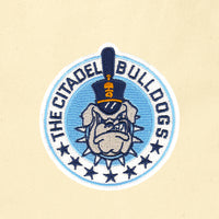 Load image into Gallery viewer, The Citadel, Spike &amp; Stars Logo, Cotton Canvas Boat Tote - Large
