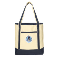 Load image into Gallery viewer, The Citadel, Spike &amp; Stars Logo, Cotton Canvas Boat Tote - Large
