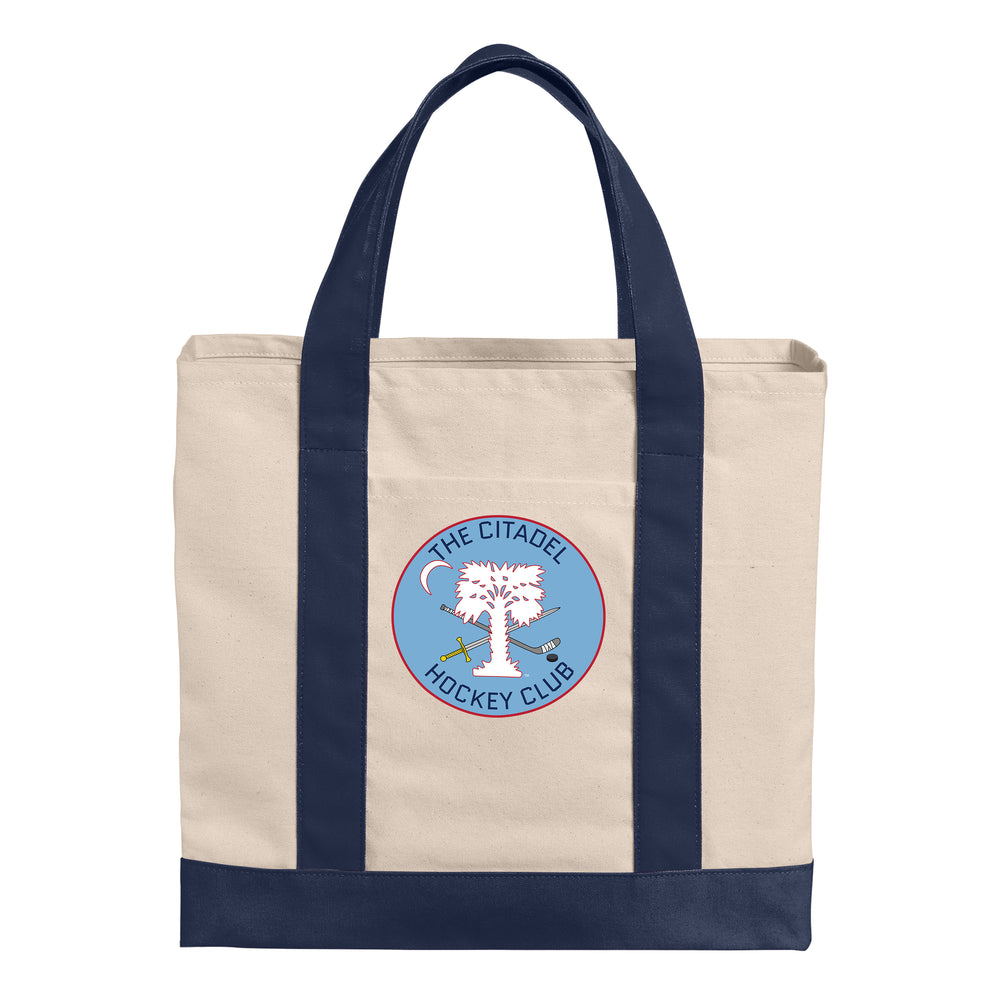 The Citadel, Club Sports - Hockey, Port Authority® Cotton Canvas Two-Tone Tote - Navy