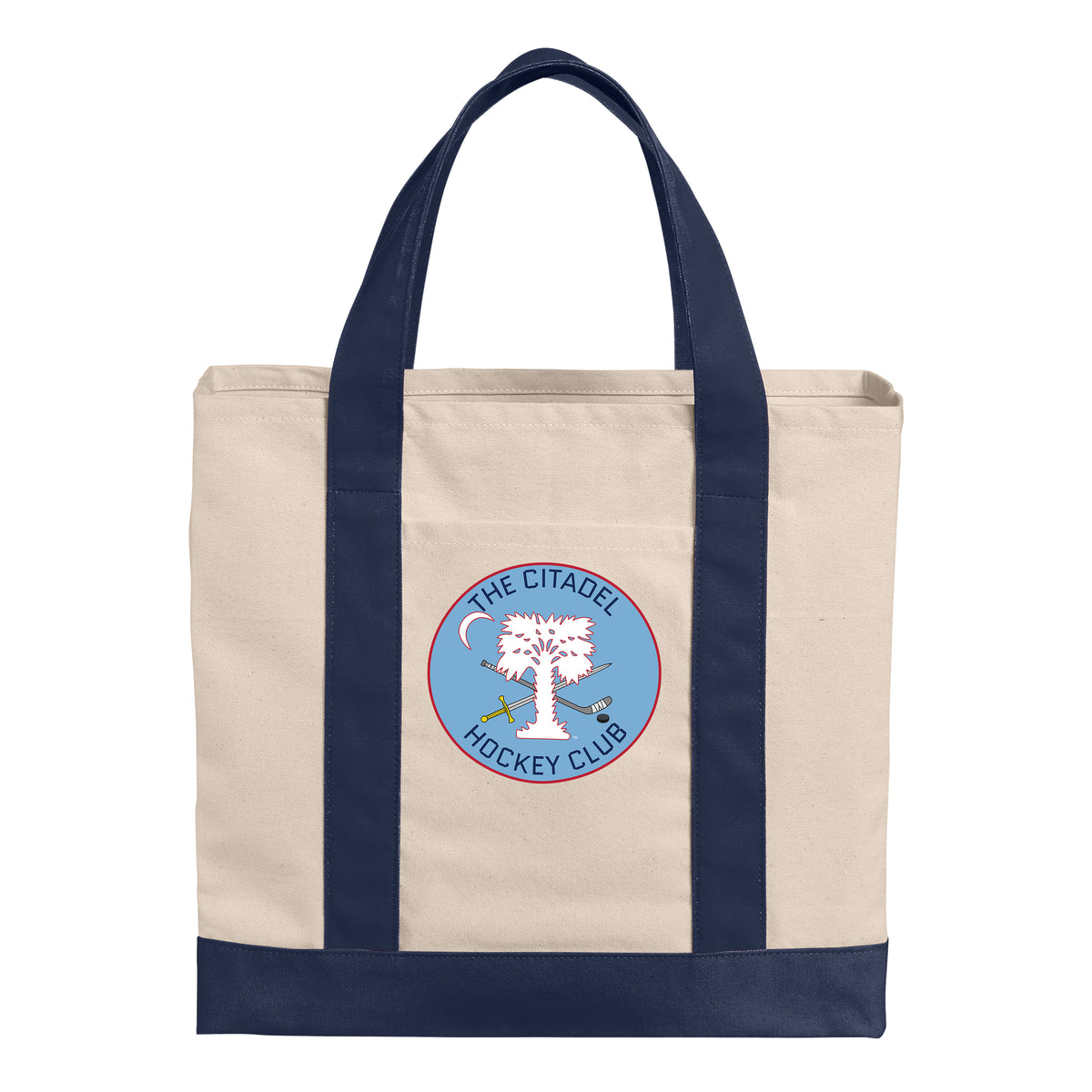 The Citadel, Club Sports - Hockey, Port Authority® Cotton Canvas Two-Tone Tote - Navy