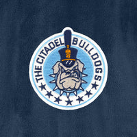 Load image into Gallery viewer, The Citadel, Bulldogs and Stars, Port Authority® Plush Poncho - Navy
