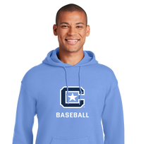 Load image into Gallery viewer, 18500 The Citadel Block C Star logo, Sports - Baseball,  Heavy Blend™ Hooded Unisex Sweatshirt Carolina Blue
