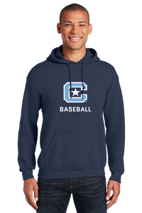 Load image into Gallery viewer, 18500 The Citadel Block C Star logo, Sports - Baseball,  Heavy Blend™ Hooded Unisex Sweatshirt Navy
