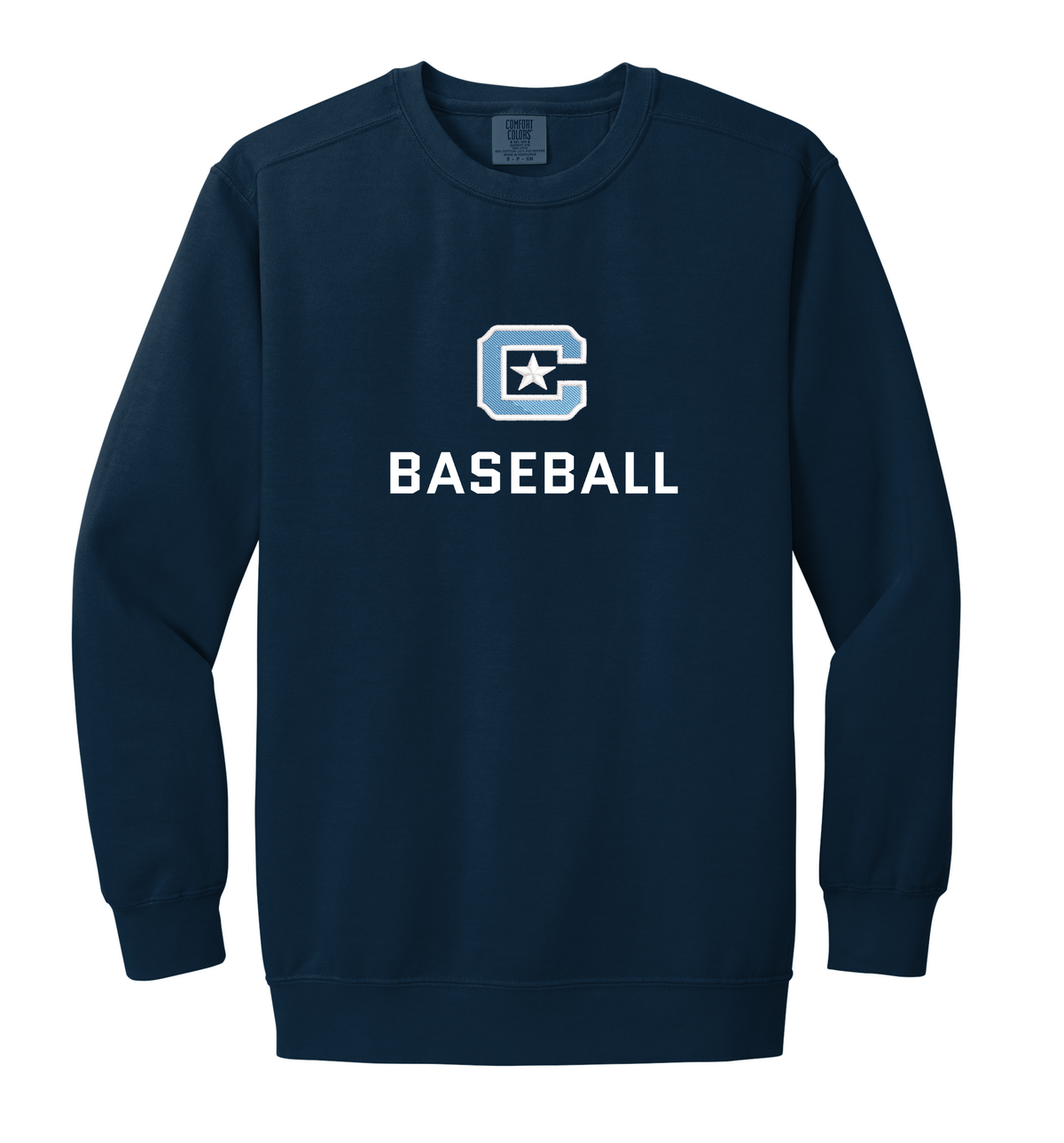The Citadel Block C, Sports - Baseball, Embroidered Unisex Comfort Colors ® Ring Spun Crewneck Sweatshirt