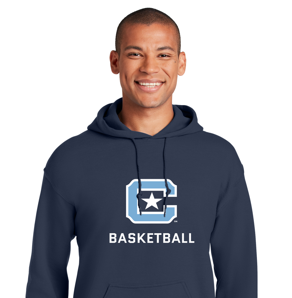 18500 The Citadel Block C Star logo, Sports - Basketball,  Heavy Blend™ Hooded Unisex Sweatshirt Navy