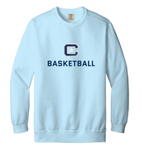 Load image into Gallery viewer, 1566 - The Citadel Block C, Basketball, Embroidered Unisex Comfort Colors ® Ring Spun Crewneck Sweatshirt
