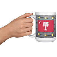 Load image into Gallery viewer, The Citadel, Big Red with Full Dress background 15oz Mug
