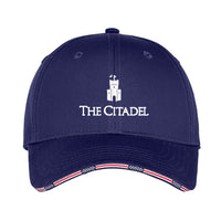 Load image into Gallery viewer, The Citadel, Citadel Club, Summerville, Port Authority® Sandwich Bill Cap with Striped Closure - Navy

