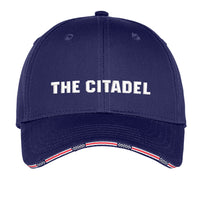 Load image into Gallery viewer, The Citadel, Port Authority® Americana Flag Sandwich Bill Cap - Red - Navy Blue
