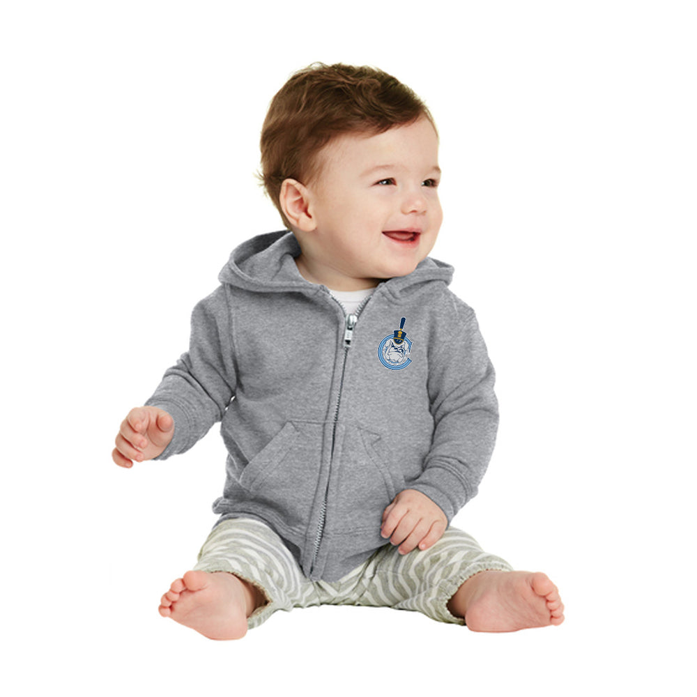 The Citadel, C Spike, Port & Co™ Infant Core Fleece Full-Zip Hooded Sweatshirt - Gray