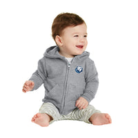 Load image into Gallery viewer, The Citadel, Bulldog, Port &amp; Co™ Infant Core Fleece Full-Zip Hooded Sweatshirt - Gray
