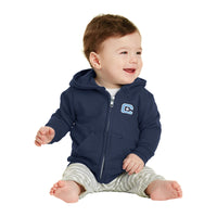 Load image into Gallery viewer, The Citadel, C Star, Port &amp; Co™ Infant Core Fleece Full-Zip Hooded Sweatshirt - Navy
