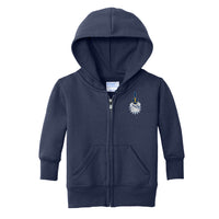 Load image into Gallery viewer, The Citadel, Spike, Port &amp; Co™ Infant Core Fleece Full-Zip Hooded Sweatshirt - Navy

