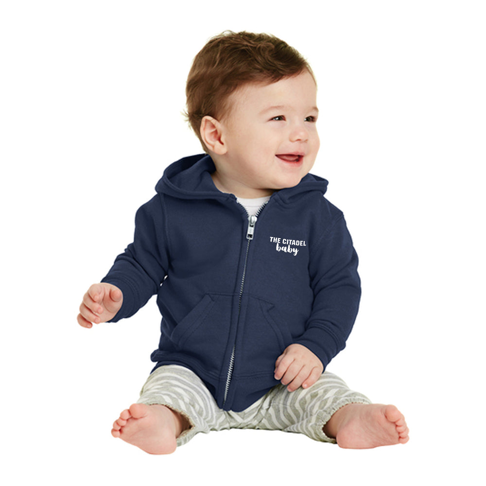 The Citadel Baby, Port & Co™ Infant Core Fleece Full-Zip Hooded Sweatshirt - Navy