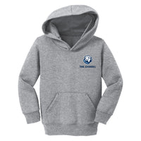 Load image into Gallery viewer, The Citadel Bulldog, Port &amp; Co™ Toddler Core Fleece Pullover Hooded Sweatshirt - Gray
