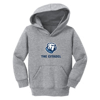Load image into Gallery viewer, The Citadel Bulldog, Port &amp; Co™ Toddler Core Fleece Pullover Hooded Sweatshirt - Gray
